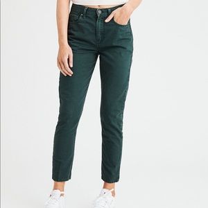 American Eagle Green Corduroy Mom Jeans